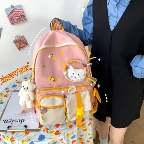 New Fashion School Bag For Teenager Female Girls Student Mochila Women Backpack Kawai Shoulder Waterproof Cute