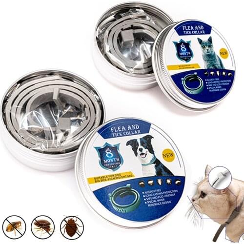 Pet Dog Cat Collar Anti Flea and Tick 8 Month Prevention Mosquitoes for Small Medium Large Repellent Insect Dog Accessories