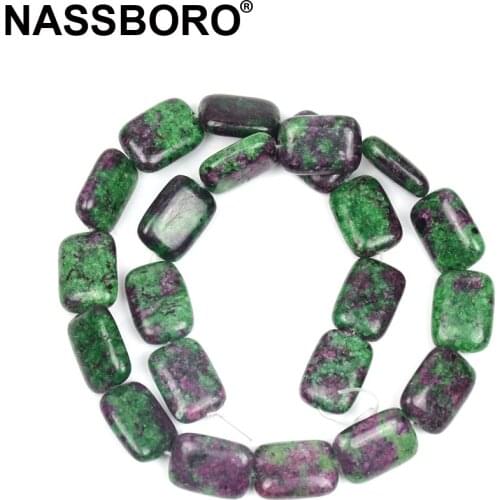 Rectangle Epidote Zoisite Natural Stone Beads For Jewelry Making Loose Spacer Beads Bracelet Necklace DIY Accessories Crafts