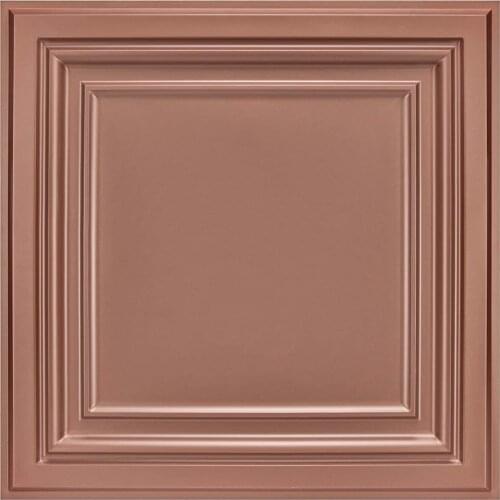12PCS PVC 3D Ceiling Tiles Wall Panels Decorative Water Proof Moisture-proof Plastic Sheet in Copper (60x60cm)