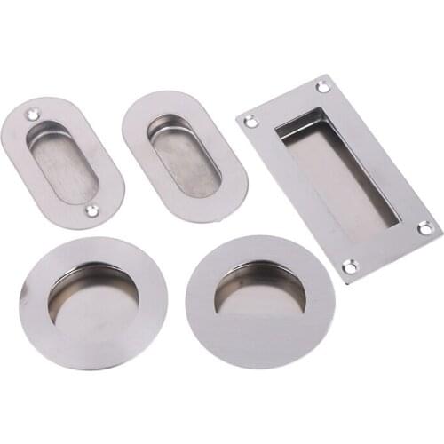 Flush Embed Knobs Kitchen Cabinet Cupboard Door Drawer Nightstand Hidden Handles Wardrobe Sliding Recessed Pull Stainless Steel