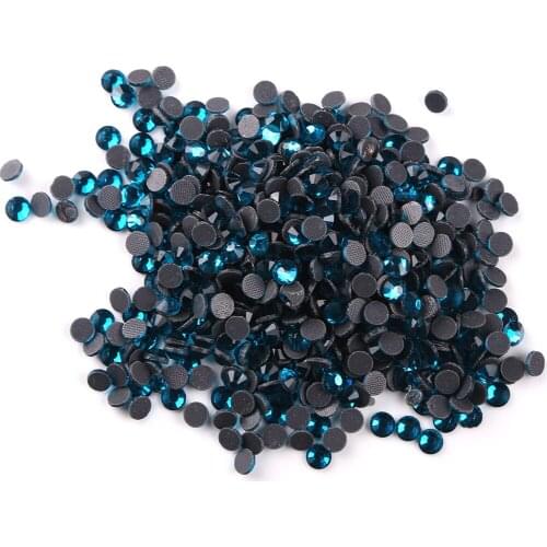 SS6-SS30 Blue Zircon Hot Fix Rhinestone Glass Hot Fix Rhinestones For DIY Motifs