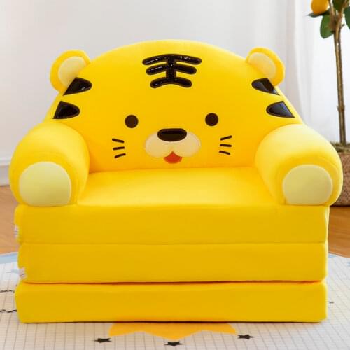 Three-layer Folding Kid Sofa Bed Nap Fashion Cartoon Crown Seat Cute Baby Stool Kindergarten Cushion Lazy Sofa Child Chair