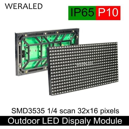 WERALED P10 Outdoor LED Module 320x160mm SMD3535 3-in-1 320*160mm RGB LED Video Panel Unit 32*16 Pixels IP65 Waterproof