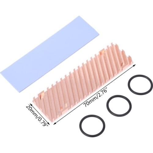 Ultra Thin Pure Copper Heatsink Cooler Heat Sink SSD Thermal Pad for M.2 2280 PCI-E NVME 1.5/2/3/4mm 32CA