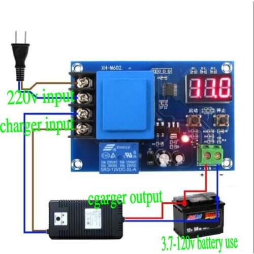 NC 3.7-120V 12V Lithium Battery Charger Control Switch Charging Protection Board