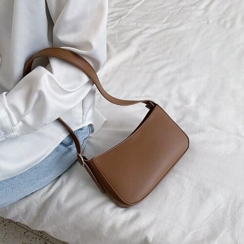 Womens Bag 2021PU Leather Solid Color Handbag Designer Bag Retro Armpit Bag Hand Bag Shoulder Bag Messenger Bag