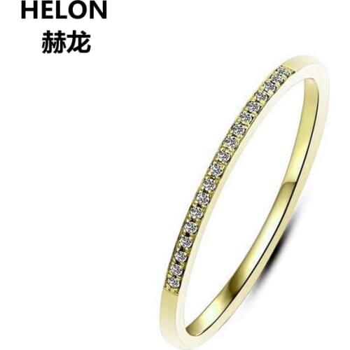 Solid 14k Yellow Gold Natural Diamonds Engagement Wedding Ring Band for Women Fine Jewelry Gift
