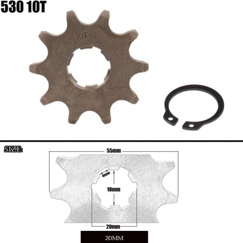Front Engine Sprocket 530 10T 20mm For 530 Chain With Locker Motorcycle Dirt Bike PitBike ATV Quad Parts