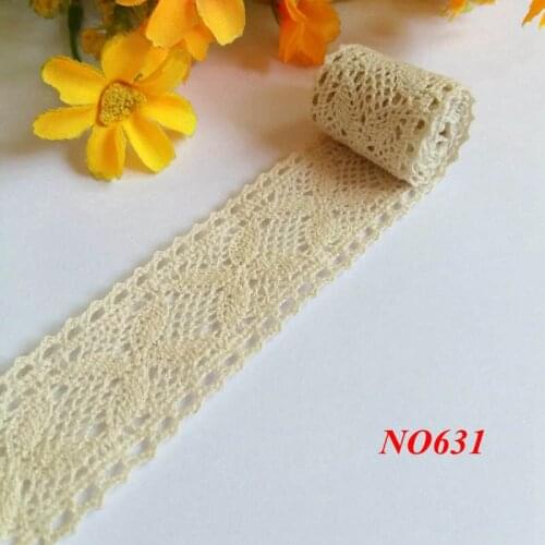 12Yards/lot 100% Cotton Lace Ribbon Beige Color Cotton Lace 28mm Trim Garment decoration Handmade Patchwork