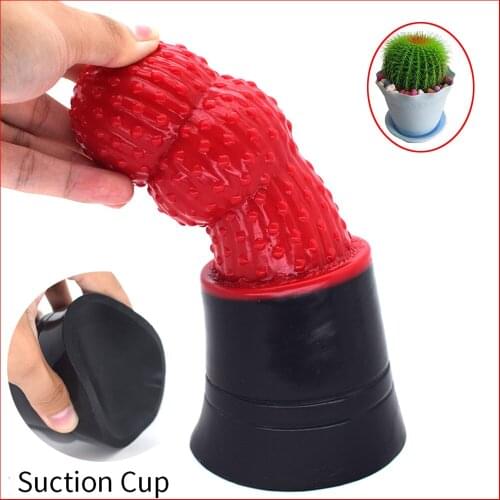 2021 Rough Cactus Anal Plug Plant Buttocks Vibrator Knotted To Stimulate Big Dick Silicone Sex Sucker Flirting Dildo Toy Store