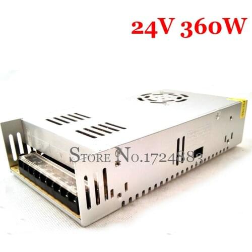FreeShipping 24VDC 15A 360W Switching Power Supply Driver for Industrial equipment AC 100~240V Input to DC 24V