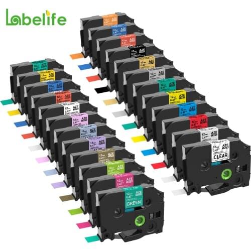 31 Colors TZe-231 TZe-131 TZe231 Label Tape 12mm Compatible for Brother Printer TZe-631 Laminated Ribbon for PT-H110 Label Maker