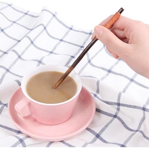 5PCS 7.87'' Honey Dipper Multipurpose Wood Coffee Beverage Stirrer Drink Stirrer