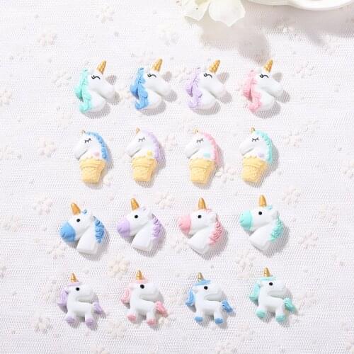 5pcs Mixed cute unicorn flatback resin cabochon For DIY Phone Deco and Scrapbook Embellishment