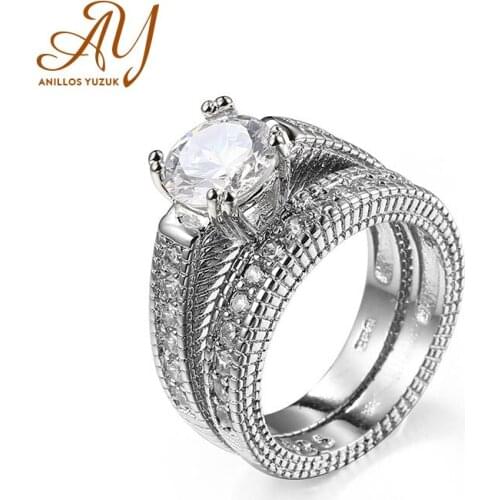 Anillos Yuzuk Cubic Zirconia Woman Ring 925 Sterling Silver Ring Unique Design Fashion Ring Gift For Engagement Party Friends