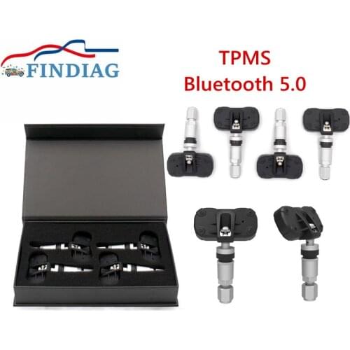 Bluetooth 5.0 Car TPMS Tire Pressure Monitoring System Alarm Monitor Tool Auto Tire Pressure Internal Sensor iOS Android Phone