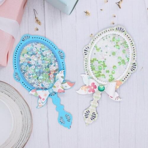 KSCRAFT Big Handheld Mirror Shaker Metal Cutting Dies Stencils for DIY Scrapbooking Decorative Embossing DIY Paper Cards