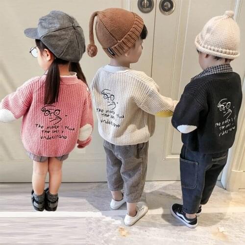 Baby Boys and Girls Sweaters Childrens Cardigan Coats Newborns Baby Jcakets Toddler Girl Letter Print Knitting Coat Boy Sweater