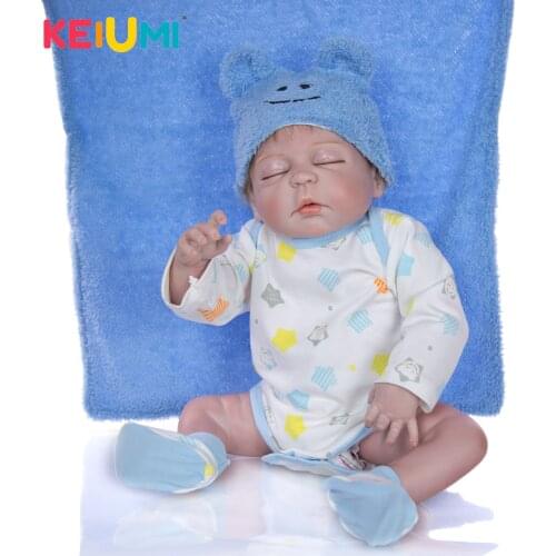 KEIUMI Hot Ethnic Dolls Red Skin Reborn Baby Menino Full Silicone Vinyl Reborn Baby Dolls 57 cm Asleep Kids Bedtime Toys