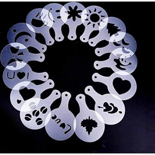 Cappuccino Mold Fancy Coffee Print Model Foam Spray Cake Stencils for Powdered Sugar Chocolate Cocoa Coffee Accessories Barista