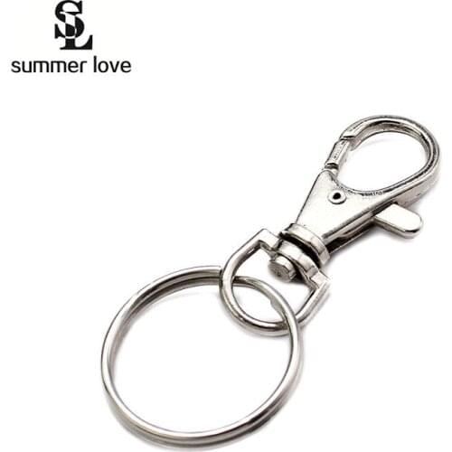 Retail Silver Color Metal Lobster Swivel Clasps Clips For Key Ring Key Hooks Keychain DIY Split Ring Findings 2.5*6cm