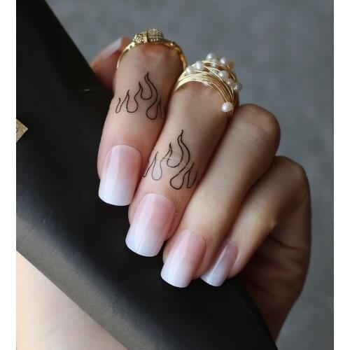 French Ombre False nails Short Square 24pcs/set Ladies decoration design Nude Fake nails Natural Acrylic nails