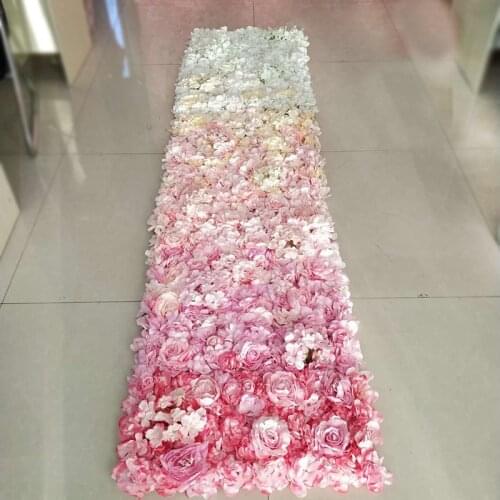 Gradient Aritificial Silk Rose Flower Wall Panels Decoration Flower for Wedding Baby Shower Party Display Window Backdrop Decor