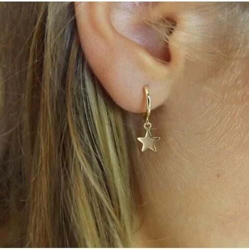 Wholesale factory direct price classic geometric earring plain star charm cute adorable earring for lady