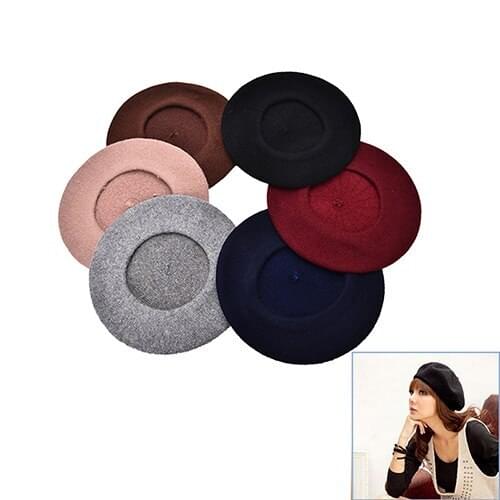 Fashion Women Vintage Winter Berets Hat Beret Beanie Gifts Wool Blend Pillbox Hat 6 colors