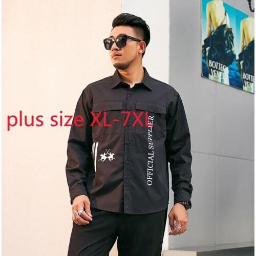 New Arrival Fashion Suepr Large Spring And Autumn Youth Printed Long Sleeve Casual Shirts Oxford Plus Size XL2XL3XL4XL5XL6XL7XL