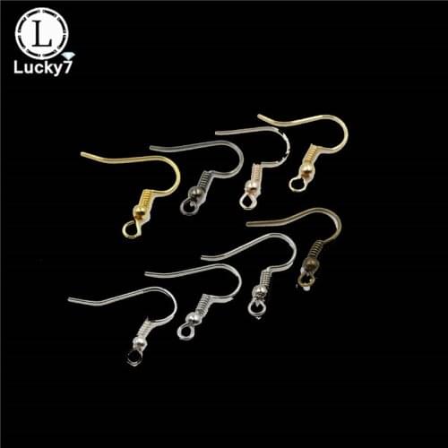 Wholesale 100Pcs/lot DIY Earring Hook Gold Bronze Silver Earwire Clasp Accessories Jewelry Making Iron Hook Fittings For Women