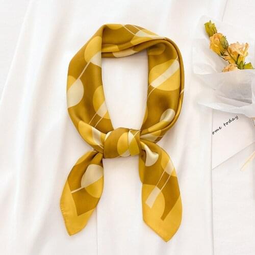 Lady Silk Square Scarf Print Shawl Head Wraps for Women Bandana Female Hair Neck Scarves Fashion Large Hijab Neckerchief Summer