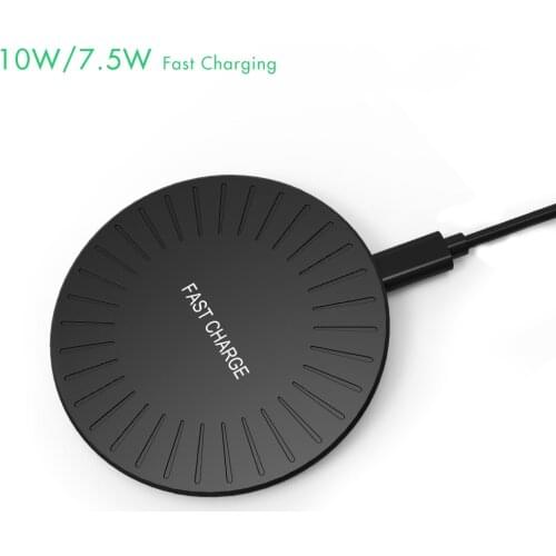 Portable 10W Qi Wireless Charging Pad for iPhone X Samsung S10 S9 S8 Huawei Mate 20 Mi 9 mobile phone Fast Charger QC 4.0 QC 3.0