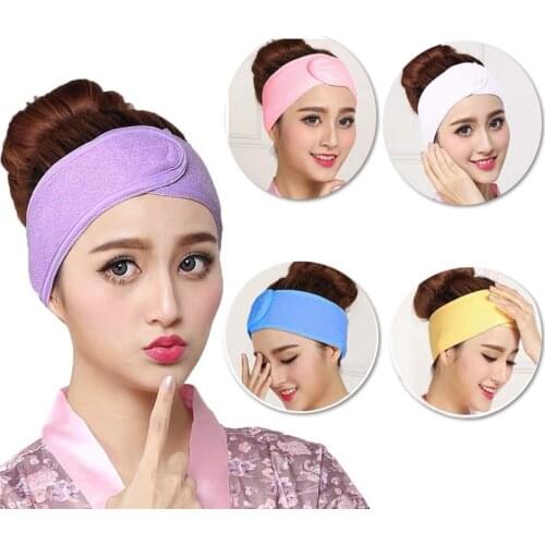 Cosmetic Headbands Soft Bowknot Elastic Hair Band Hairlace for Washing Face Shower Spa Makeup Tools