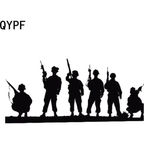 QYPF 13.5cm*6cm Car Styling Army Shooting Stylish Funny Car Window Car Stickers S2-0120