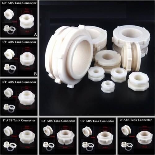 ABS Tank Connector Male Thread Thread/Female thread Water Tank Connector Plastic Pipe Fitting For Fish Tank Aquarium