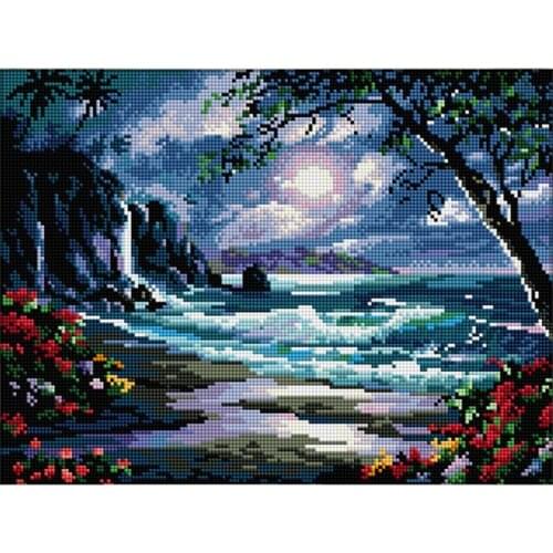 Craft Needlework Diy Handicrafts City Landscape Diamond Painting Beach Painting Diamond Embroidery Square Drill Mosaic Picture
