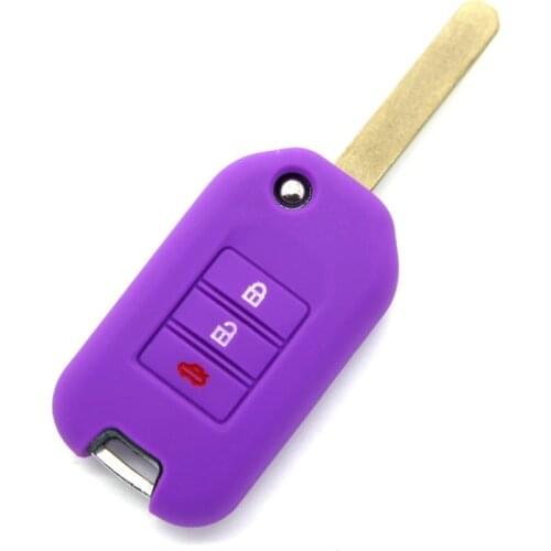 Car Key Cover Silicone Suitable for Honda Civic Folding 3-button Non-standard Remote Control Protective Cover Lock Key Bag