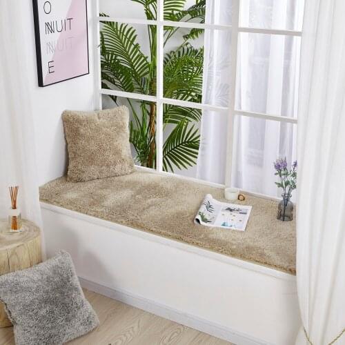 Nordic Solid Color Bay Window Mat Soft Fluffy Silky Velvet Grass Bedroom Bedside Area Rug Kids Play Mat Khaki Living Room Carpet