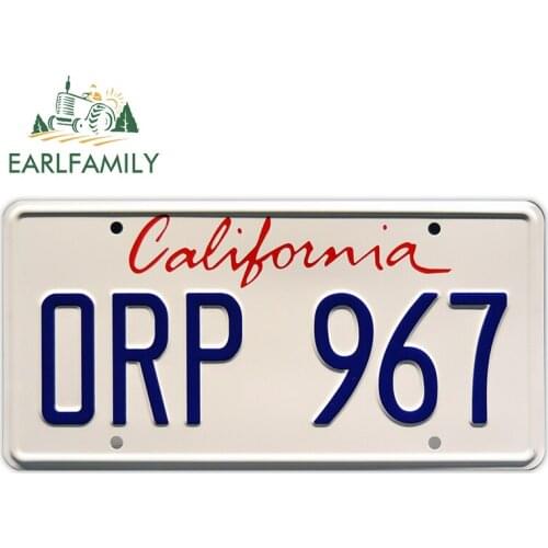EARLFAMILY 30cm x 15cm for California License Plate Vinyl Car Stickers Suitcase Creative Decal Graphics Scratch-proof Decoration