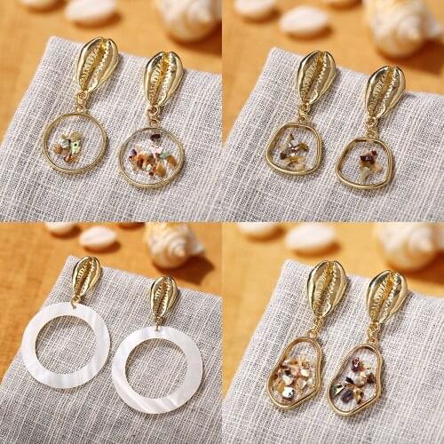 Vintage Earring 2019 Geoetric Shell Earrings for Women Girls Boho Resin Dangle Earrings Fashion Earrings Jewelry