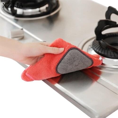 XZJJA Thicken Can Be Hanging Microfiber Cleaning Cloths Super Absorbent Washing Towel Kitchen Cleaning Cloth Dish Cleaning Tools