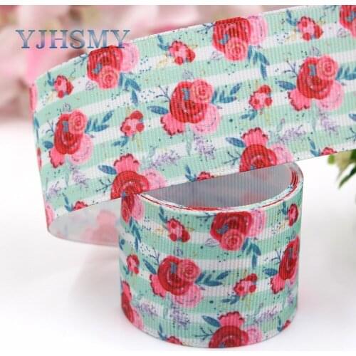 YJHSMY I-19116-363,38mm 10yards flower Ribbons,Thermal transfer Printed grosgrain,Clothing accessories,DIY wrapping materials