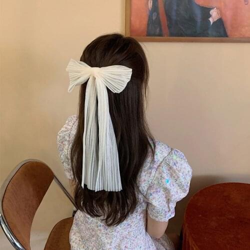High Quatity White Color Mesh Big Bow Hairpins For Girl Popular Hair Clip For Women Sweet Mesh Hairgrip Hair Accessories