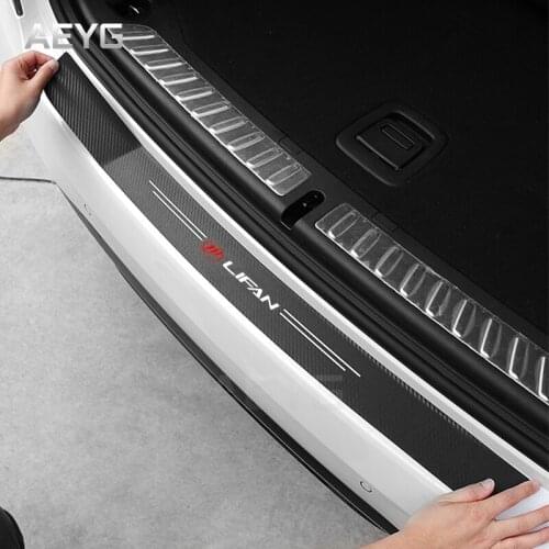 Carbon Fiber Car Rear Bumper Trunk Guard Protective Stickers For Lifan Solano X60 X50 650 Emblen Car Decoration Vinyl Decals