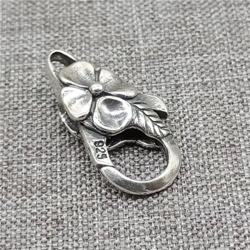 925 Sterling Silver Flower Lobster Clasp for Bracelet Necklace
