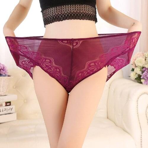 NW63 3Pcs/lot Sexy Lingerie Women Transparent Underwear High Waist Briefs Women Lace Female Seamless Panties
