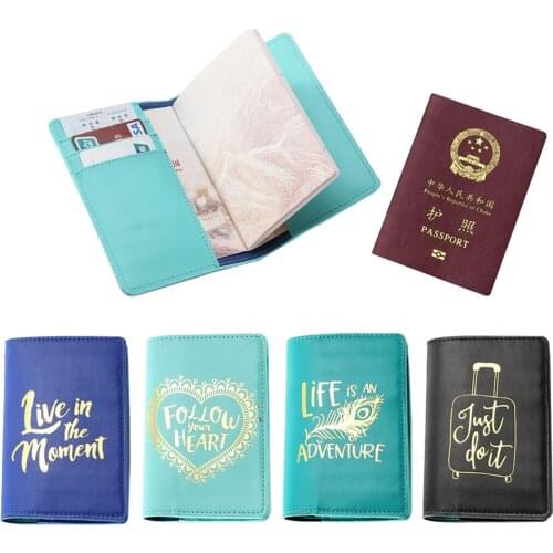 Zoukane PU Leather Passport Cover Holder Water-Proof For Men Women Travel Peacock Feather Heart Shaped Luggage Painting CH01