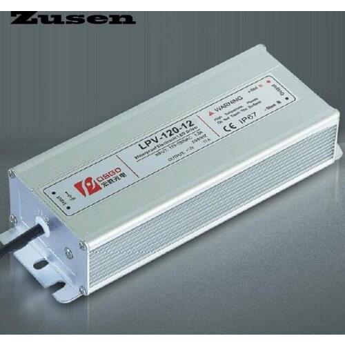 Zusen LPV-120W LED waterproof Switch Power supply 220VAC to 12V 24V 36V 48V